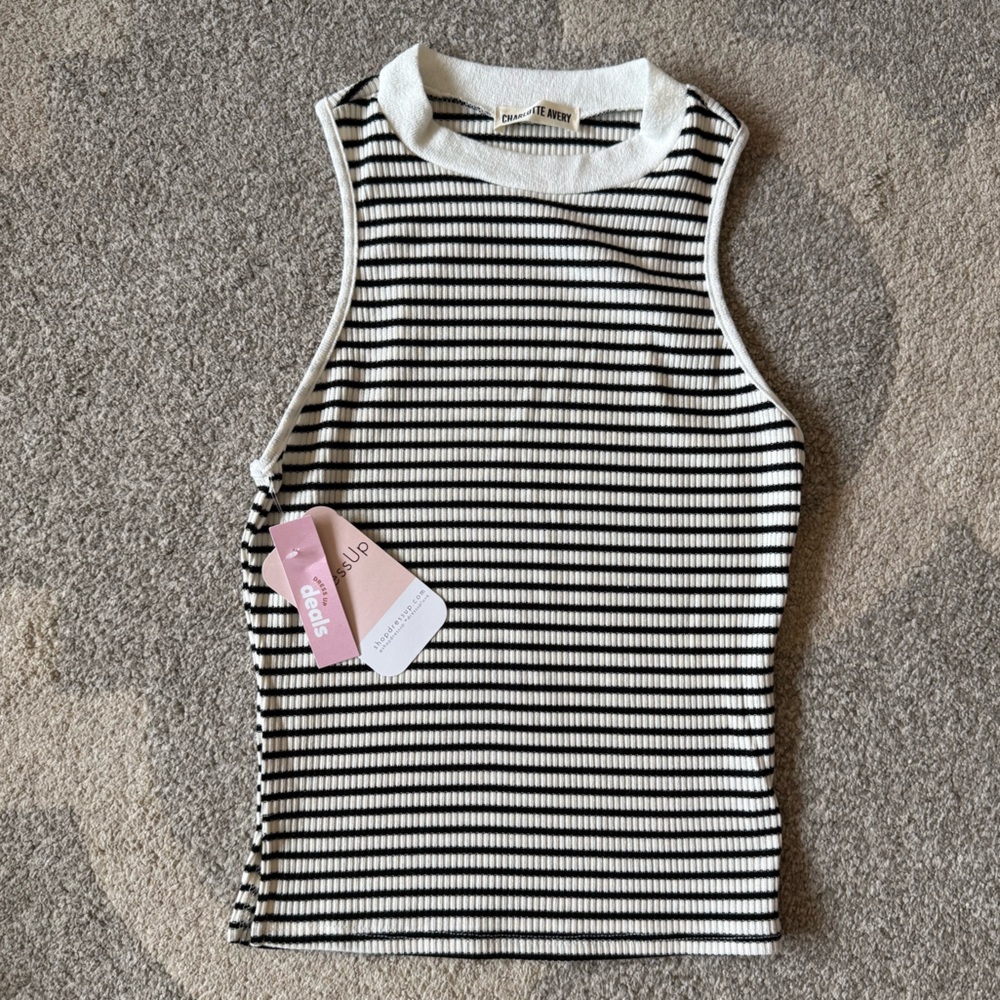 Black and White Striped Tank Top